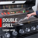 101" 6-Burner 85,000 BTU Outdoor Kitchen Island Grill with Storage Cabinets & Drawers