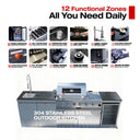 104" 4-Burner 72,000 BTU Silver Outdoor Kitchen Island Grill  with Storage Cabinets & Drawers