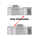 104" 4-Burner 72,000 BTU Silver Outdoor Kitchen Island Grill  with Storage Cabinets & Drawers