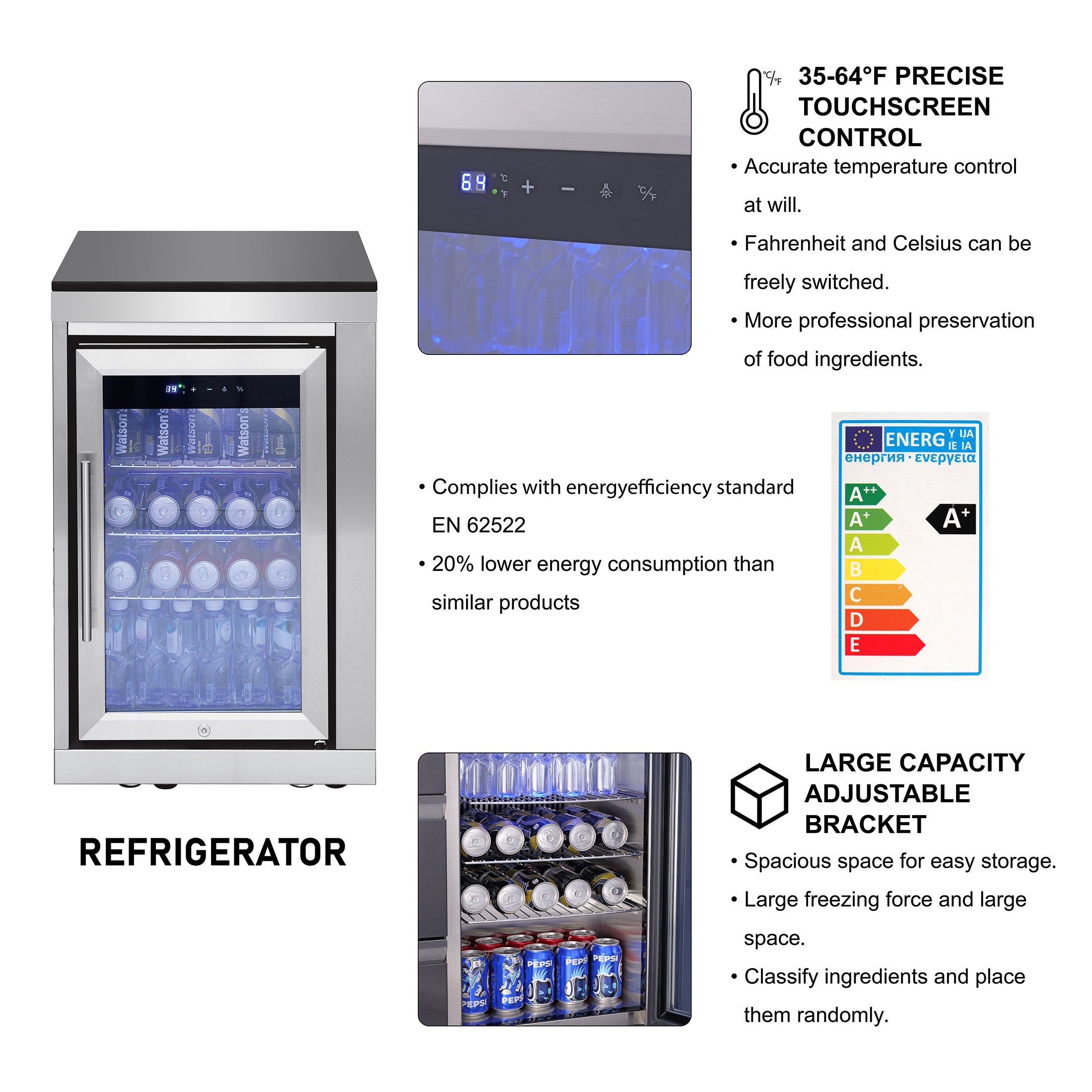 82.5" 6-Burner 83,500 BTU Silver Outdoor Kitchen Island Grill +Sink + Refrigerator