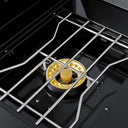 104" 4-Burner 72,000 BTU Black Outdoor Kitchen Bar Barbecue Island Grill + Wine Cooler + Sink
