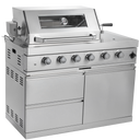 104" 4-Burner 72,000 BTU Silver Outdoor Kitchen Island Grill  with Storage Cabinets & Drawers