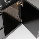 104" 4-Burner 72,000 BTU Black Outdoor Kitchen Bar Barbecue Island Grill + Wine Cooler + Sink
