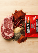 GrazeOn Red Chile Beef Jerky Crisps- High Protein, No Sugar, Crunchy Air-Dried Meat Snack - 2.0 oz