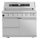 128" 120,000 BTU 6-Burner Outdoor Kitchen Island Grill with Pizza Oven