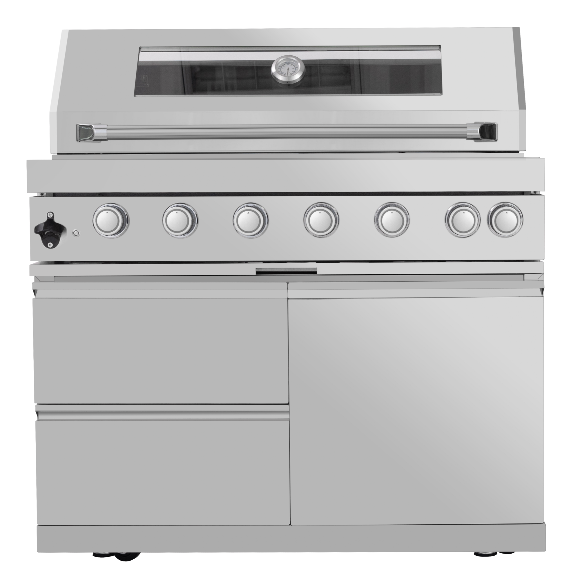 128" 120,000 BTU 6-Burner Outdoor Kitchen Island Grill with Pizza Oven