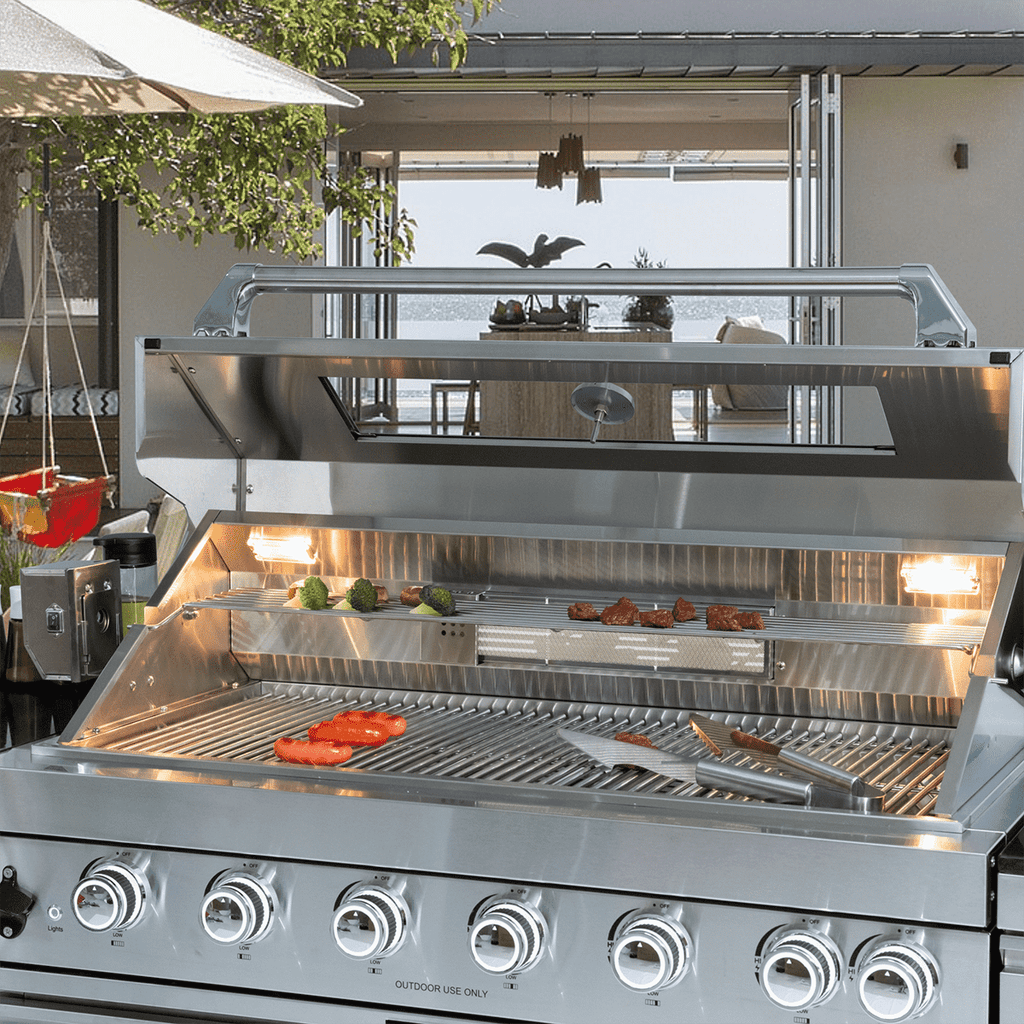 104" 4-Burner 72,000 BTU Silver Outdoor Kitchen Island Grill  with Storage Cabinets & Drawers