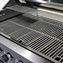 102" 6-Burner 85,000 BTU Black Outdoor Kitchen Island Grill + Refrigerator + Marble Countertops + Sink