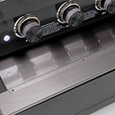 102" 6-Burner 85,000 BTU Black Outdoor Kitchen Island Grill + Refrigerator + Marble Countertops + Sink
