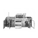 104" 4-Burner 72,000 BTU Silver Outdoor Kitchen Island Grill  with Storage Cabinets & Drawers