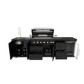 115" 6-Burner 85,000 Black Outdoor Kitchen Island Grill Rotisserie kit
