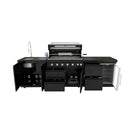 115" 6-Burner 85,000 Black Outdoor Kitchen Island Grill Rotisserie kit
