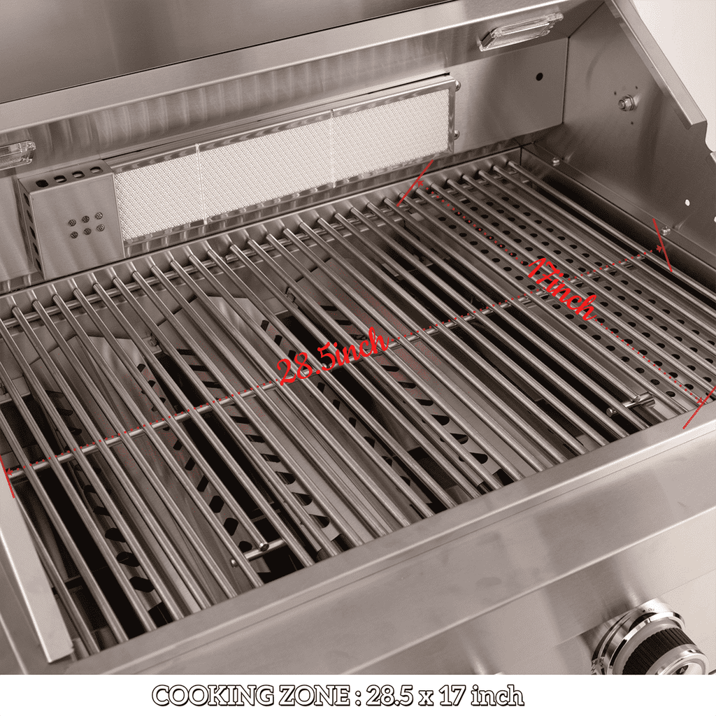 65" 4-Burner 72,000 BTU Black Outdoor Kitchen Island Grill + Side Burner + Rotisserie kit