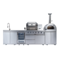 125" 10,8000 BTU 4-Burner Outdoor Kitchen Island Grill with Pizza Oven