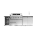 101" 6-Burner 85,000 BTU Outdoor Kitchen Island Grill with Storage Cabinets & Drawers
