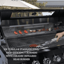 115" 6-Burner 85,000 Black Outdoor Kitchen Island Grill Rotisserie kit