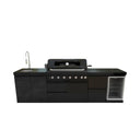 115" 6-Burner 85,000 Black Outdoor Kitchen Island Grill Rotisserie kit