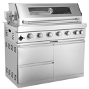 128" 120,000 BTU 6-Burner Outdoor Kitchen Island Grill with Pizza Oven