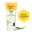Burt's Bees Gentle Cream Cleanser with Aloe for Sensitive Skin, 98.9% Natural Origin