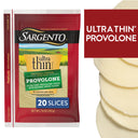 Sargento Ultra Thin® Natural Provolone with Natural Smoke Flavor Sliced Cheese, 20 Slices