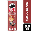Pringles Smoky Bacon Potato Crisps Chips, Lunch Snacks, 5.5 oz