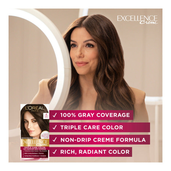 L'Oreal Creme Permanent Triple Care Hair Color, 6A Light Ash Brown