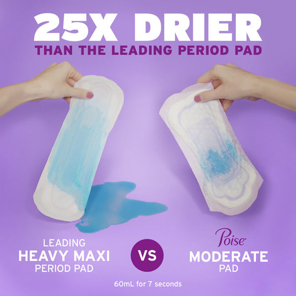Poise Incontinence Pads, Light Absorbency, Regular Length