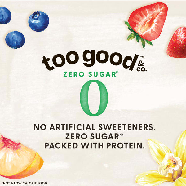 Too Good & Co. Zero Sugar Blueberry Yogurt-Cultured Ultra-Filtered Low Fat Milk Product, Gluten Free, Keto Friendly, 5.3 oz Cup