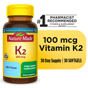 Nature Made Vitamin K2 100 mcg Softgels