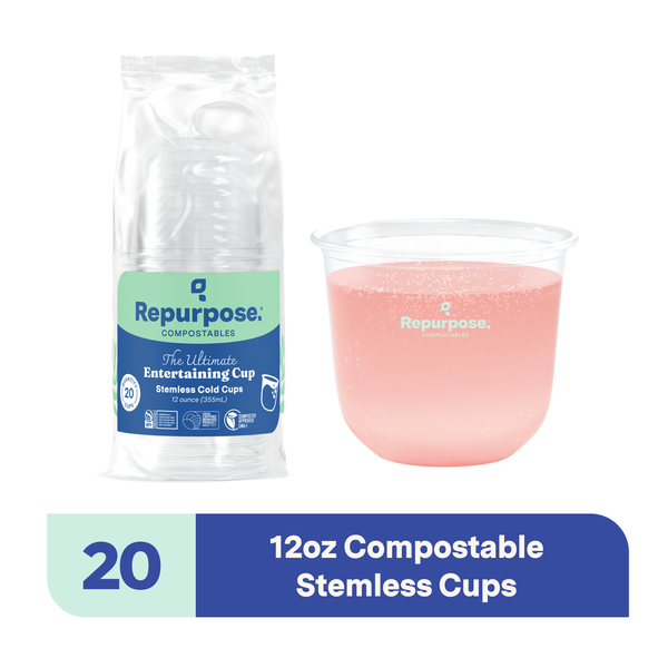 Repurpose Compostable Stemless Cup (12oz), 20 CT