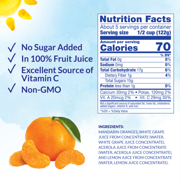 Dole Mandarin Oranges, in 100% Fruit Juice