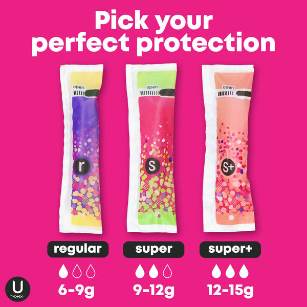 U by Kotex Click Compact Multipack Unscented Tampons, Regular/Super