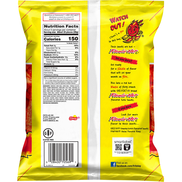 Chester's Fries Flamin' Hot Flavored Corn Snacks