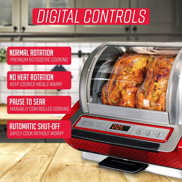 Ronco EZ-Store Rotisserie Oven, Large Capacity (15lbs) Countertop Oven